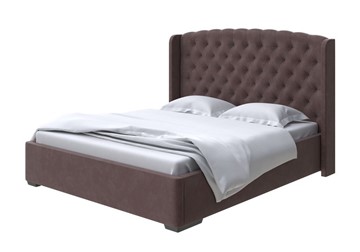 Двуспальная кровать Dario Classic Lite 200x200, Микровелюр (Manhattan Лесной каштан) в Тюмени