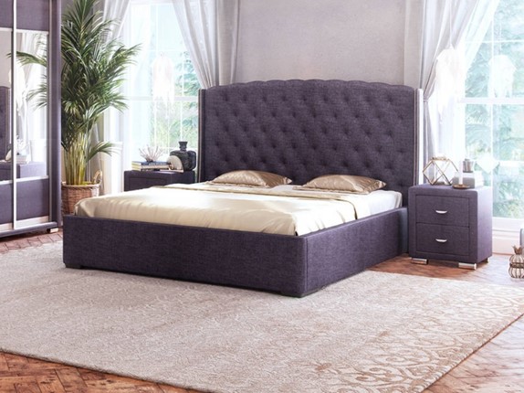 Двуспальная кровать Dario Slim 140x200, Велюр (Лофти Слива) в Тюмени - изображение