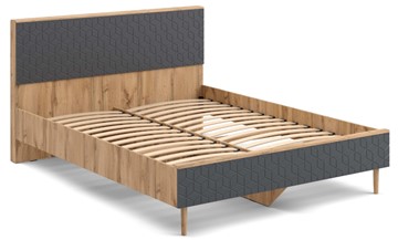 Двуспальная кровать Денвер, 1600 с основанием (Дуб Вотан/Графит) в Ишиме - предосмотр 1