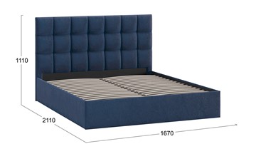 Кровать двуспальная Эмбер тип 1 (Микровелюр Wellmart Blue) в Заводоуковске - предосмотр 2