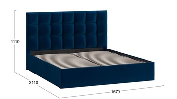 Кровать Эмбер тип 1 (Велюр Confetti Blue) в Заводоуковске - предосмотр 2