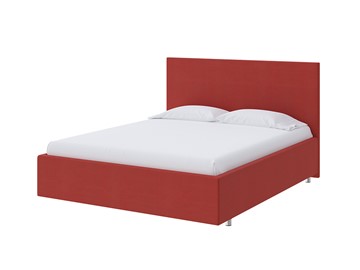 Кровать Flat 160х200, Велюр (Forest 13 Красный) в Тюмени