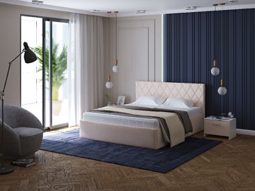 Кровать в спальню Fresco Plus 160х200, Велюр (Ultra Суфле) в Тюмени
