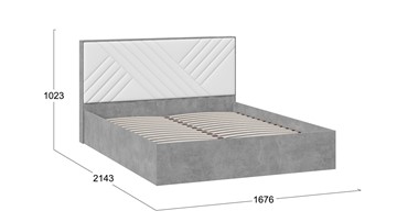 Кровать 2-спальная Хилтон Тип 1 (Ателье светлый/Белый) в Тюмени - предосмотр 2