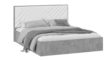 Кровать 2-спальная Хилтон Тип 1 (Ателье светлый/Белый) в Тюмени