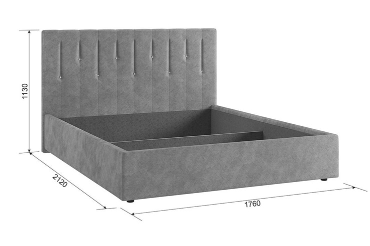 Кровать спальная Кристи 2 1.6, топаз (велюр) в Тюмени - изображение 4