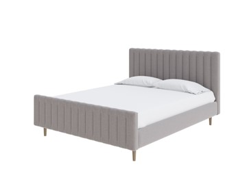 Спальная кровать Madison 160x200, Искусственная шерсть (Лама Светло-серый) в Тюмени