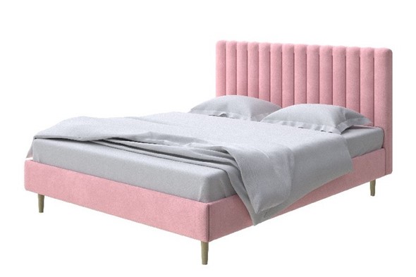 Кровать двуспальная Madison lite 140x200, Велюр (Casa Жемчужно-розовый) в Заводоуковске - изображение