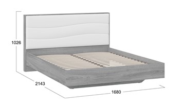 Двуспальная кровать Миранда тип 1 (Дуб Гамильтон/Белый глянец) в Заводоуковске - предосмотр 1