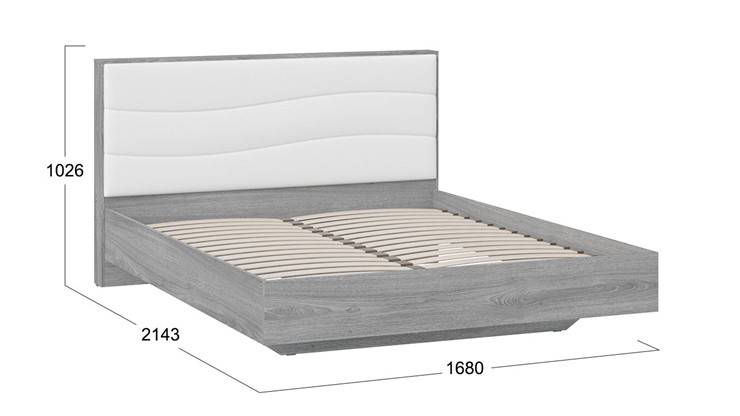 Двуспальная кровать Миранда тип 1 (Дуб Гамильтон/Белый глянец) в Заводоуковске - изображение 1