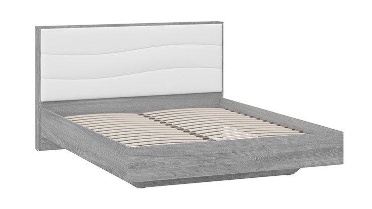 Двуспальная кровать Миранда тип 1 (Дуб Гамильтон/Белый глянец) в Заводоуковске - изображение 2