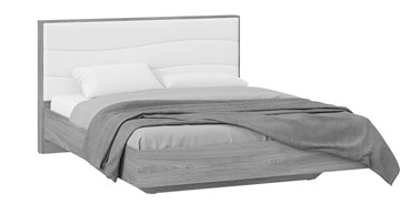 Двуспальная кровать Миранда тип 1 (Дуб Гамильтон/Белый глянец) в Тюмени