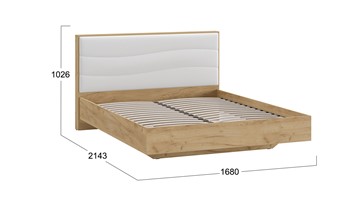 Кровать в спальню Миранда тип 1 (Дуб крафт золотой/Белый глянец) в Тюмени - предосмотр 1