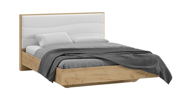 Кровать в спальню Миранда тип 1 (Дуб крафт золотой/Белый глянец) в Заводоуковске - изображение