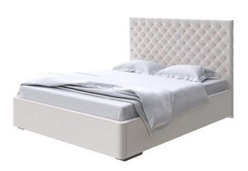 Кровать двуспальная Modena 140x200, Велюр (Scandi Cotton 3 Лён) в Тюмени