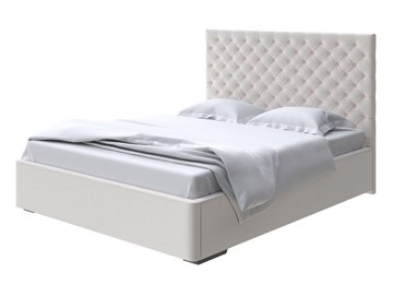 Кровать спальная Modena 160x200, Велюр (Scandi Cotton 3 Лён) в Тюмени