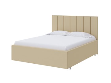 Кровать в спальню Modern Large 140х200, Экокожа (Бежевый) в Тюмени