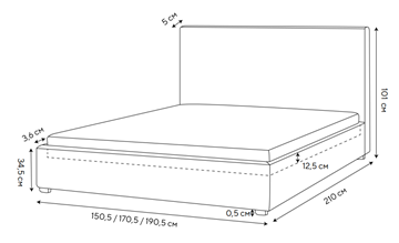 Спальная кровать Mono 140х200, Велюр (Monopoly Миндаль (111)) в Тюмени - предосмотр 1