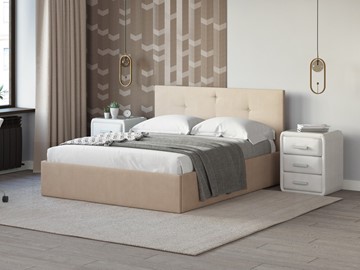 Кровать в спальню Mono Plus 160х200, Рогожка (Тетра Ореховый) в Тюмени - предосмотр