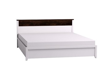 Кровать Норвуд 31 с гибкими ламелями металл, Белый-Орех шоколадный в Тюмени