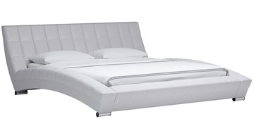 Кровать в спальню Оливия 180 арт. Марика 483 к/з (белый) с основанием в Тюмени