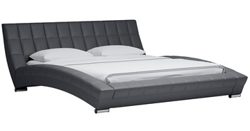 Кровать в спальню Оливия 180 арт. Марика 485 к/з (серый) с основанием в Заводоуковске