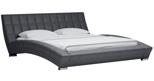 Кровать в спальню Оливия 180 арт. Марика 485 к/з (серый) с основанием в Тюмени - изображение