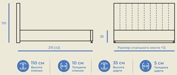 Кровать 2х-спальная Палермо 160х200 с подъемным механизмом в Заводоуковске - предосмотр 10