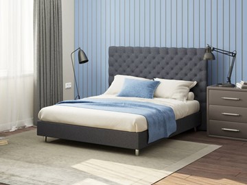 Спальная кровать Proson Paris Boxspring Standart 200х200, Рогожка (Savana Grey (серый)) в Ишиме