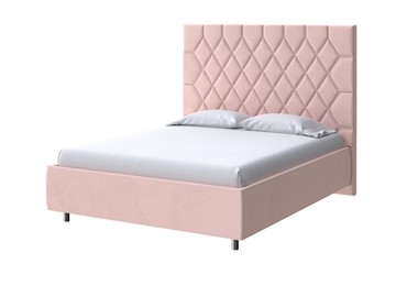 Кровать 2-спальная Rhomby 200х200, Велюр (Ultra Розовый мусс) в Тюмени