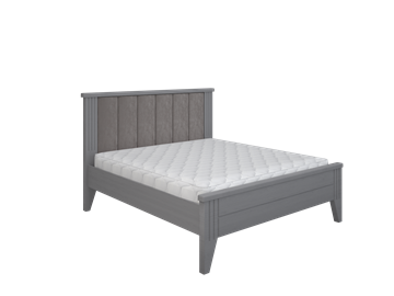 Кровать 2-спальная с мягкой спинкой Верона 1400, Серый в Тюмени