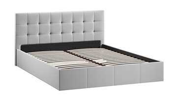 Кровать 2-спальная с подъемным механизмом Эмма с заглушиной (Велюр Confetti Silver) в Заводоуковске
