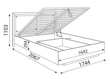 Кровать в спальню с подъемным механизмом Глэдис М33 (Дуб золотой) в Ишиме - предосмотр 1