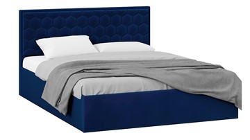 Двуспальная кровать с подъемным механизмом Порто (Велюр Confetti Blue) без заглушины в Тюмени