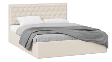 Двуспальная кровать с подъемным механизмом Порто (Велюр Confetti Cream) с заглушиной в Тюмени - предосмотр