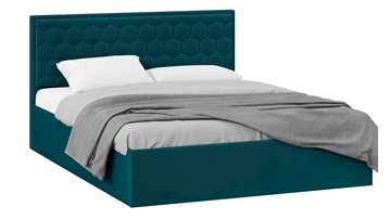 Кровать в спальню с подъемным механизмом Порто (Велюр Confetti Izumrud) без заглушины в Тюмени