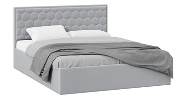 Двуспальная кровать с подъемным механизмом Порто (Велюр Confetti Silver) без заглушины в Тюмени