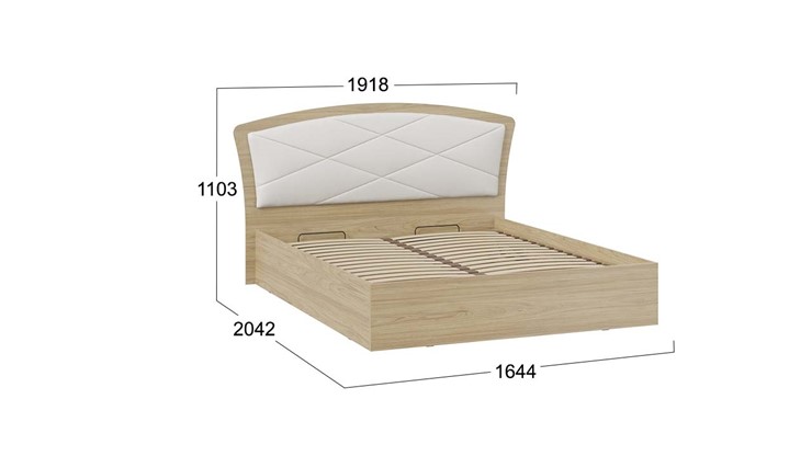 Кровать в спальню с подъемным механизмом Сэнди Тип 1 без заглушины (Вяз благородный/Белый) в Тюмени - изображение 4