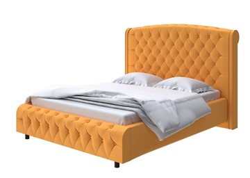 Кровать двуспальная Salvatore Grand 140x200, Велюр (Scandi Cotton 18 Шафран) в Тюмени