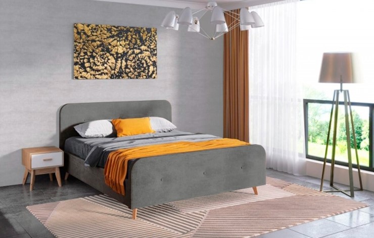 Кровать 2-х спальная Сиерра 1600 (с подъемным механизмом и коробом) Торонто серый в Тюмени - изображение 1