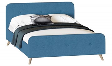 Двуспальная кровать Сиерра 1600 (с подъемным механизмом и коробом) Аура голубой в Тюмени