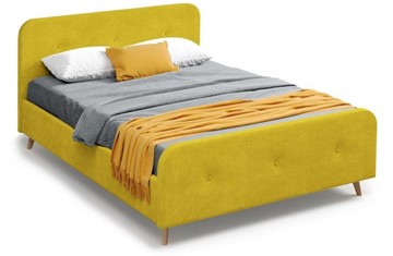 Двуспальная кровать Мебельград Сиерра 1800 (с подъемным механизмом и коробом) Торонто горчица в Тюмени
