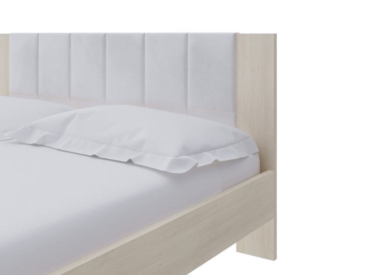 Кровать спальная Soft 140x200, Дуб Шамони с экокожей белой в Тюмени - изображение 2