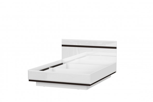 Кровать Соло универсальная 1,6х2,0, белый/белый глянец/венге в Заводоуковске - изображение