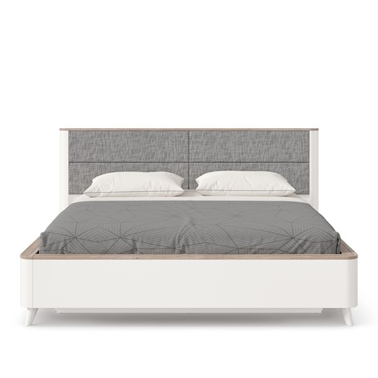 Кровать 2-х спальная Стефания 1600 с подъемным механизмом ЛД 413.140, Дуб Маувелла PR/Белый в Тюмени - изображение 1