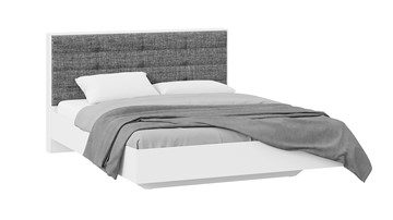 Кровать спальная Тесса (Белый Жемчуг/Рогожка серая) в Тобольске