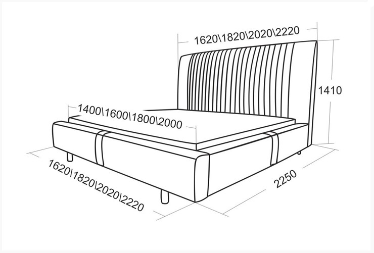 Двуспальная кровать Тиффани 2220 в Заводоуковске - изображение 6
