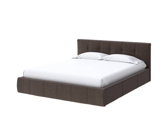 Двуспальная кровать Varna 160х200, Рогожка (Savana Chocolate) в Тюмени - изображение