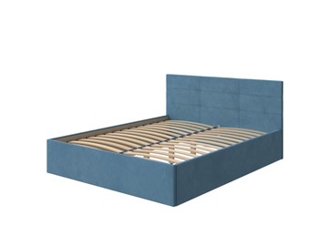 Кровать с мягкой спинкой Vector Plus 180х200, Велюр (Monopoly Прованский синий (792)) в Тюмени