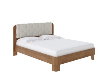 Двуспальная кровать Wood Home 1 160х200, Антик сосна/Искусственная шерсть Лама Лен в Тюмени
